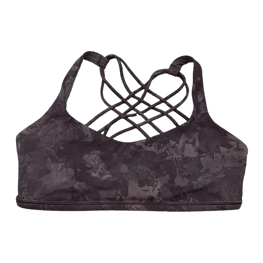 Lululemon Free To Be Wild Bra Dark purple camo pattern size 8